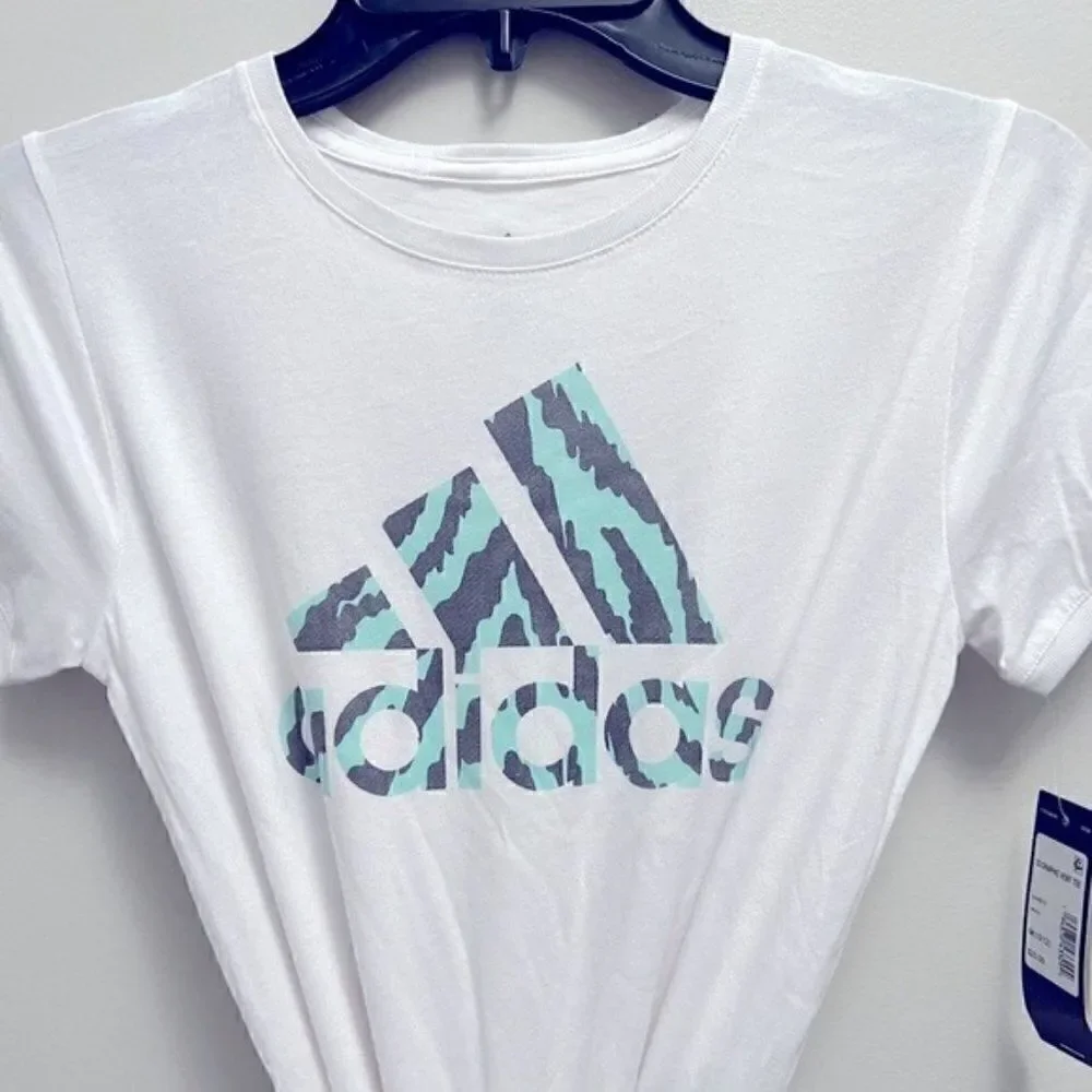 New Big Girls Short Sleeve Graphic T-shirt white, tee shirt size XL